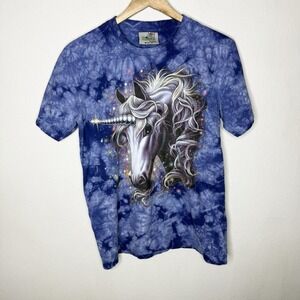 Rock Nature By Rock Eagle Blue Unicorn Shirt Sparkle Magical Men's Medium
